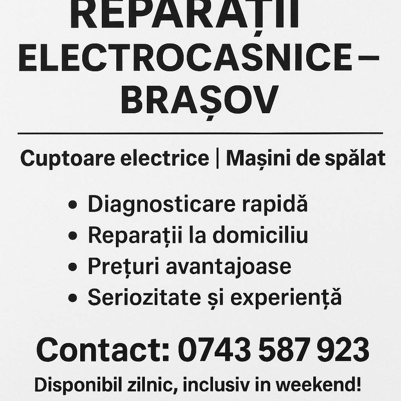 Reparatii masini de spalat brasov. oferim garantie