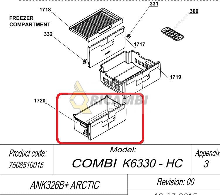 Capac congelator Arctic model ANK3562-4+ AC256+