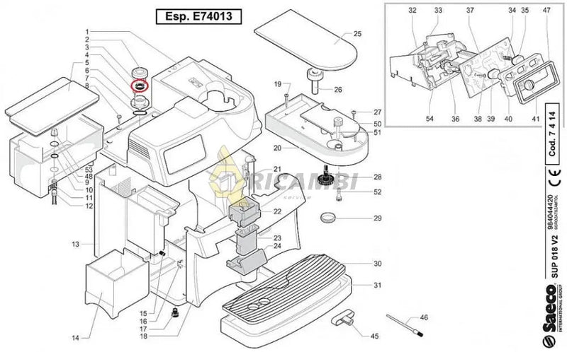 Garnitura rezervor de apa espressor SAECO