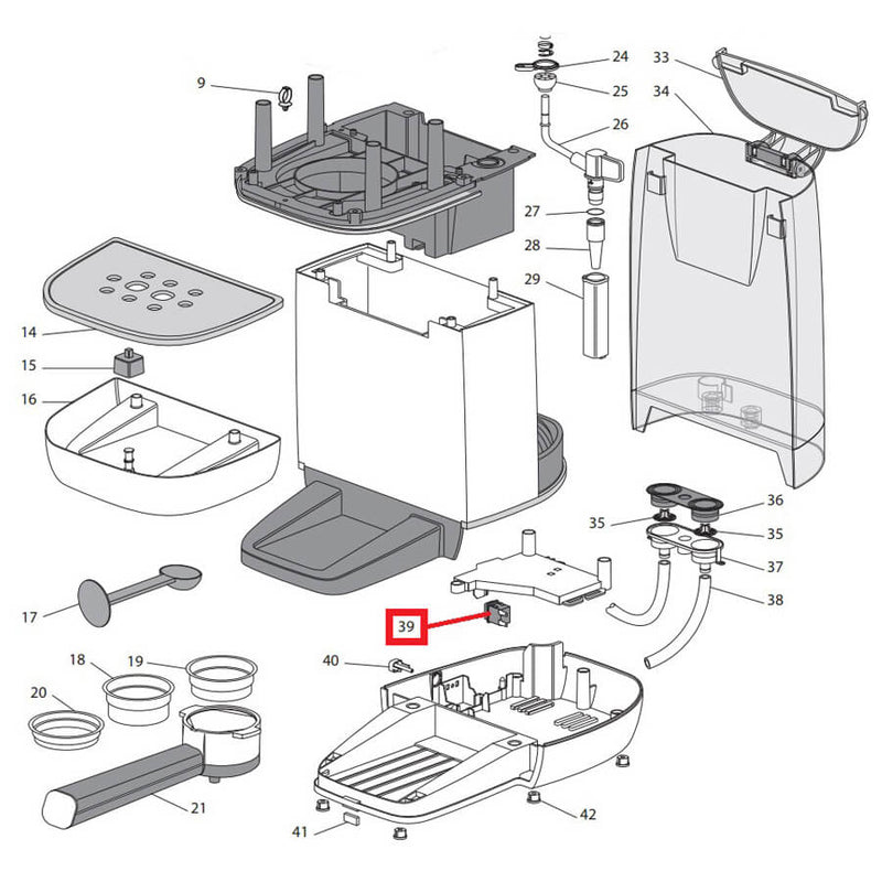 buton on off espressor delonghi