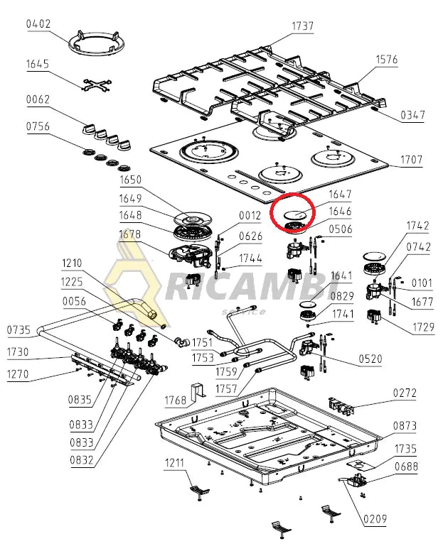 capac arzator gorenje ochi mijlociu  74mm