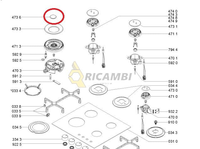 capac arzator wok central ochi mare