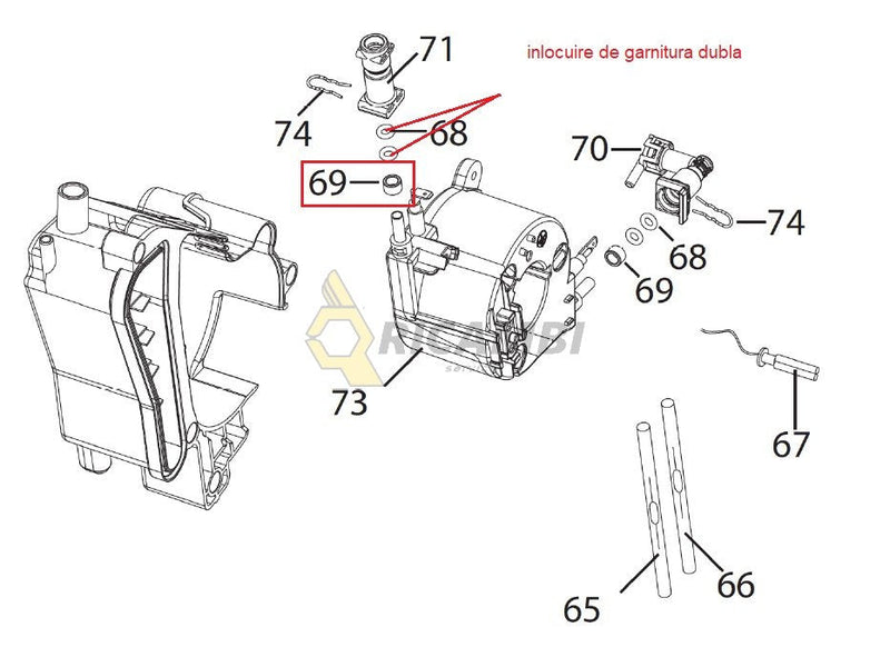 garnitura dubla boiler espressor  delonghi