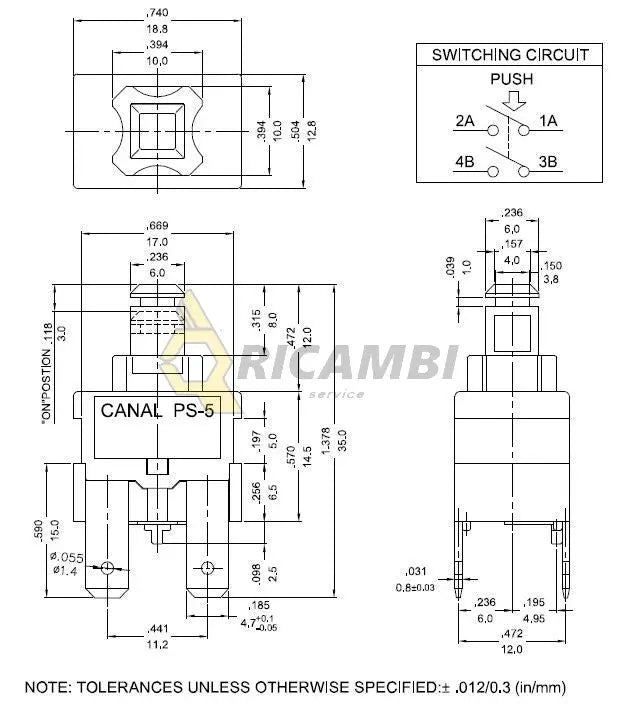 intrerupator buton on-off masina de spalat AMICA, MIDEA, SAECO, TEKA, FAGOR