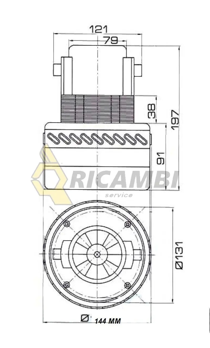 motor aspirator 1200w  3 stagi H197 D148