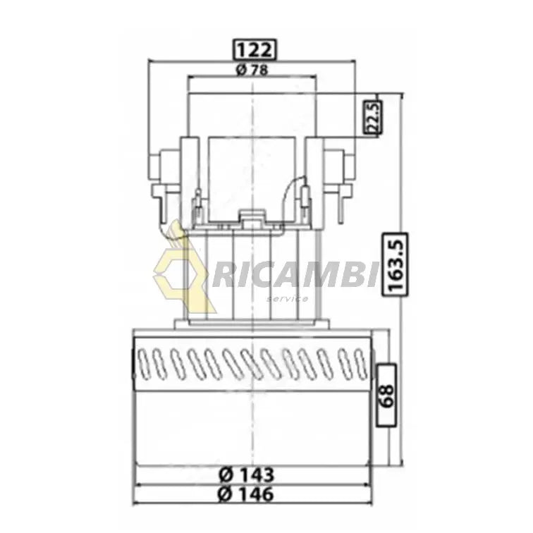 motor aspirator 2 stagi 1600w H163,5 D143