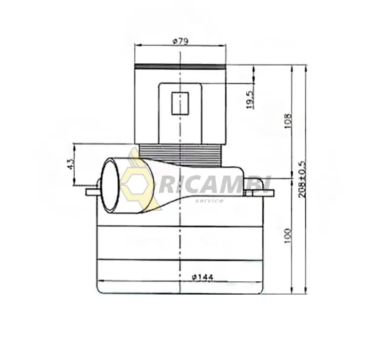 motor aspirator 3 stagi cu turbina H208 D144