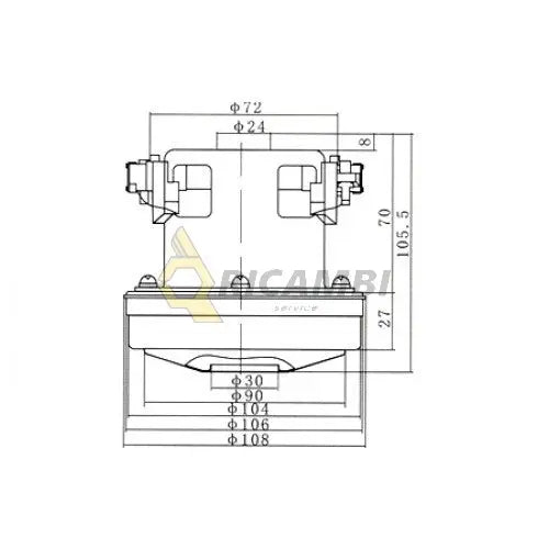motor aspirator 800w H105.5mm, Ø108mm