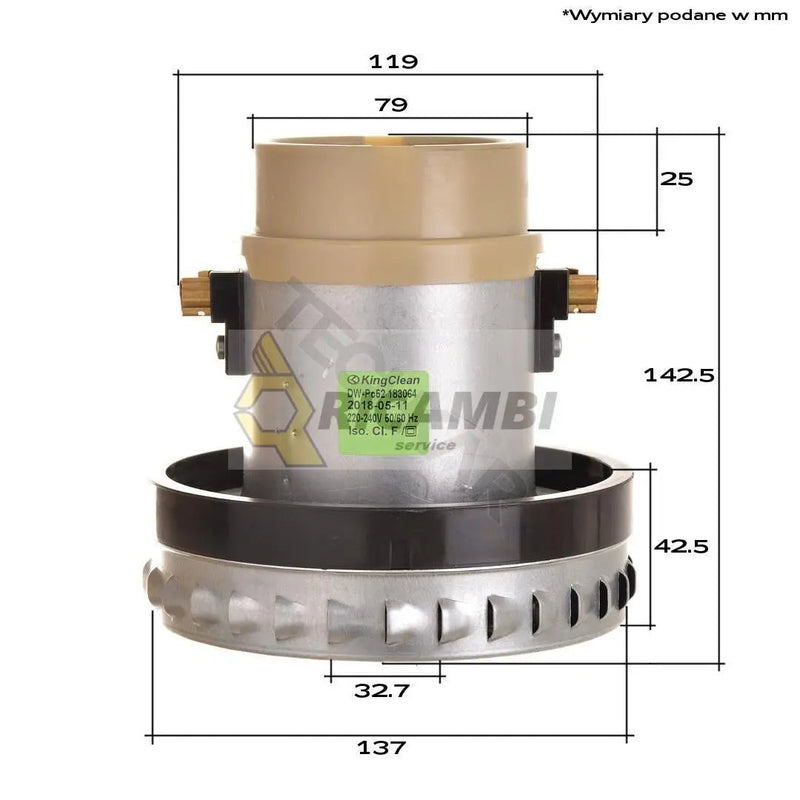 motor aspirator KARCHER WD 2, WD 3, WD5 P DW-Pc52  H137,5mm, Ø138mm