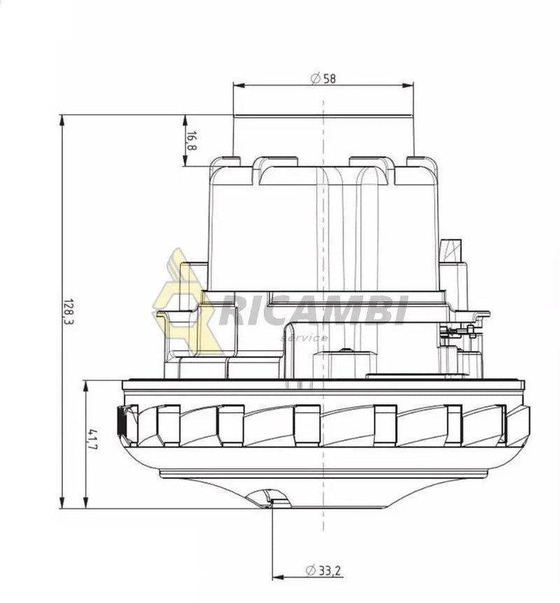 motor aspirator profesional   H128 Ø132mm