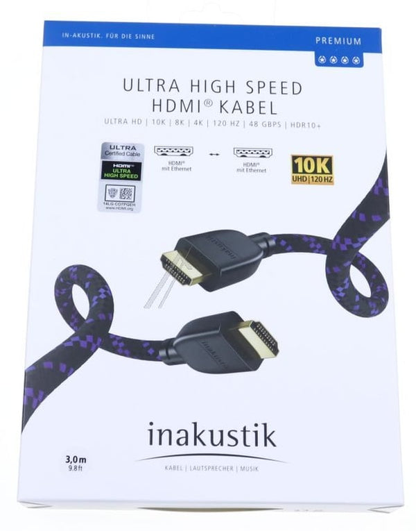Ultra high speed hdmi kabel hdmi 2 1 3m blau schwarz-INAKUSTIK