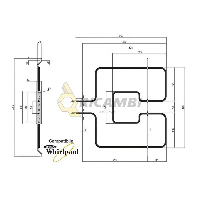 rezistenta superioara cuptor whirlpool