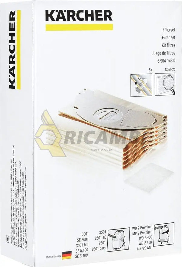 sac hartie aspirator Kärcher 2501, 2601, 3001, MV2 Premium, SE 3001, SE 6.100, WD 2.400