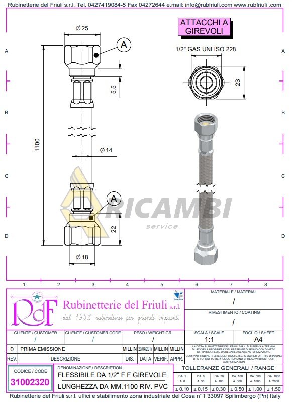 tub furtun presiune pentru baterie dus horeca 110 cm